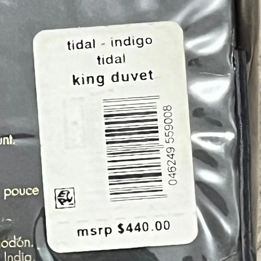 $690 KING Duvet 3pcs Kelly Wearstler ( duvet +2 sham ) 100% Cotton Tidal Indigo